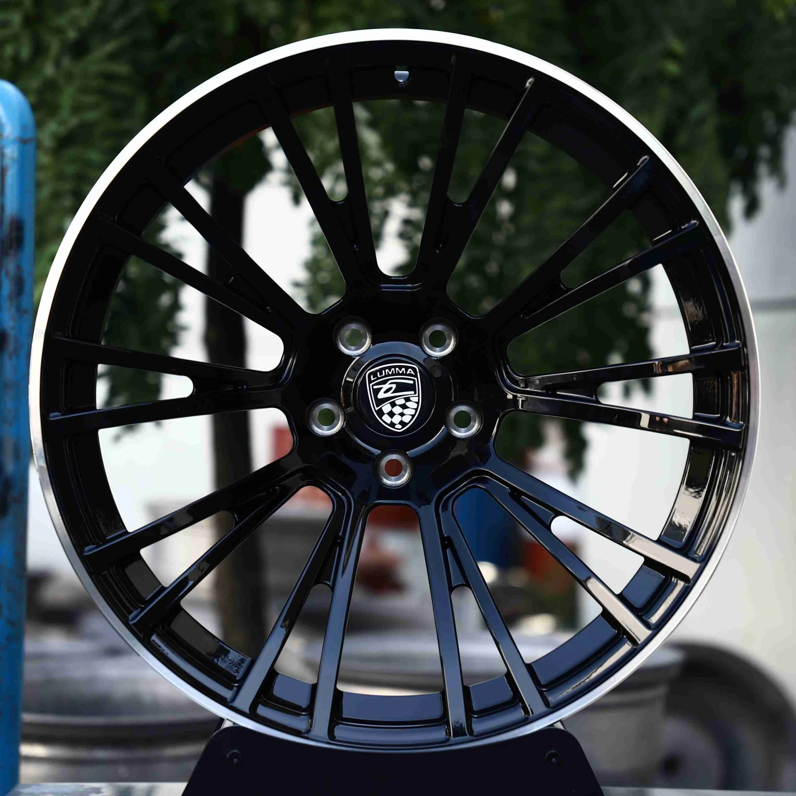 Porsche 911 wheels – Matte Silver 10 Y-Spoke, front view