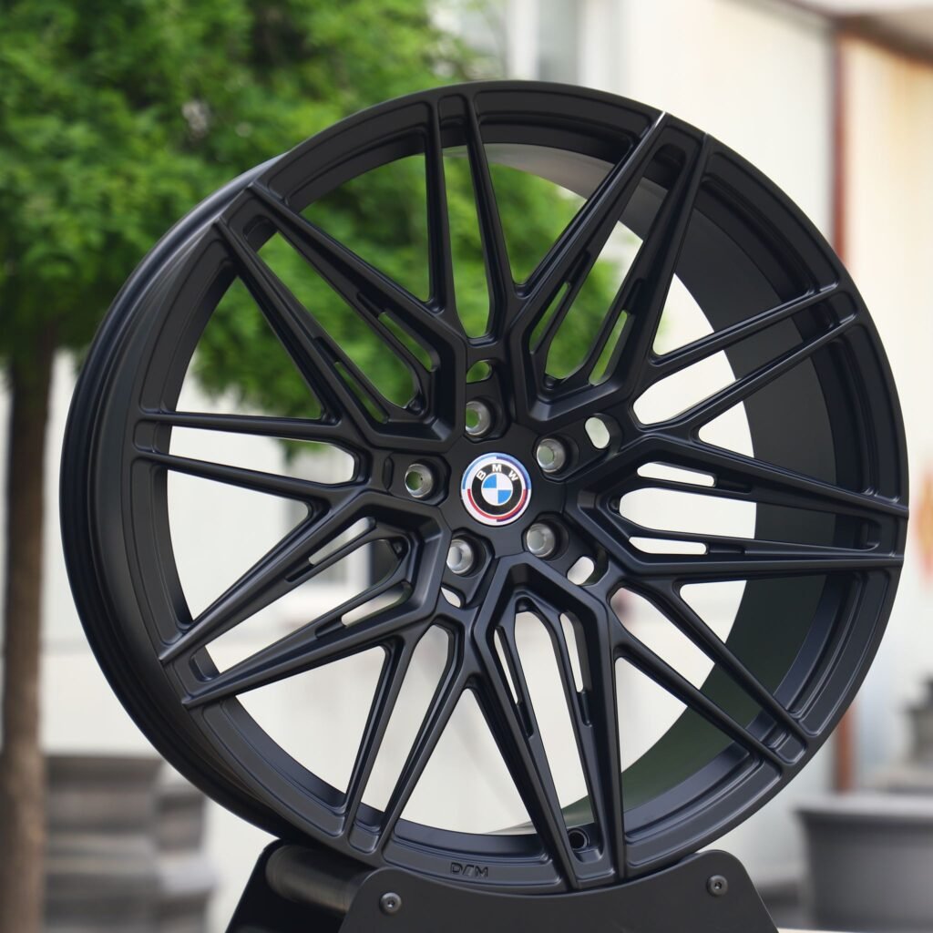 BMW M3 G80 wheels – Matte Silver 10 Y-Spoke Side-Milled, angled view