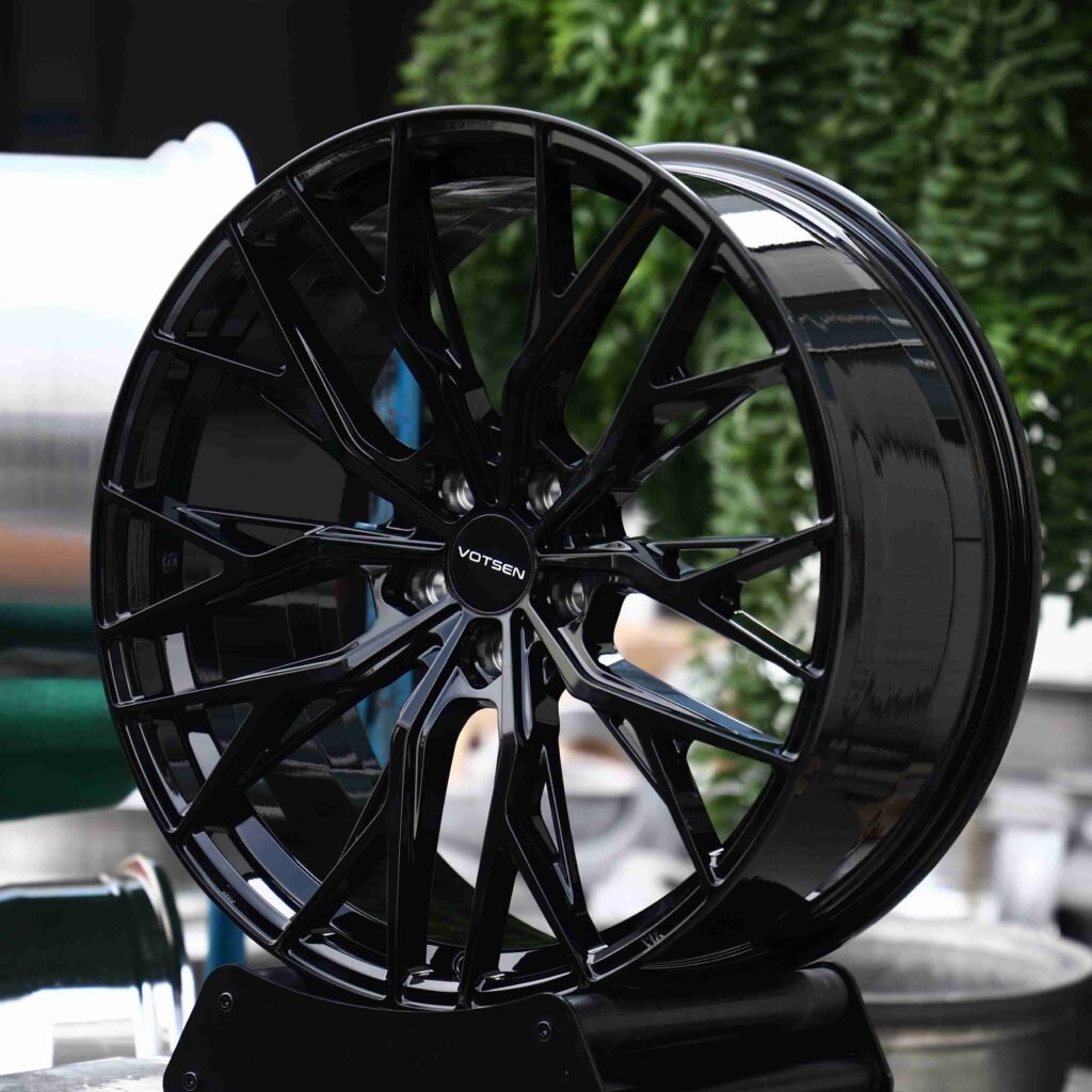BMW M3 wheels – Matte Silver 10 Y-Spoke Side-Milled (Vossen-Style), angled view
