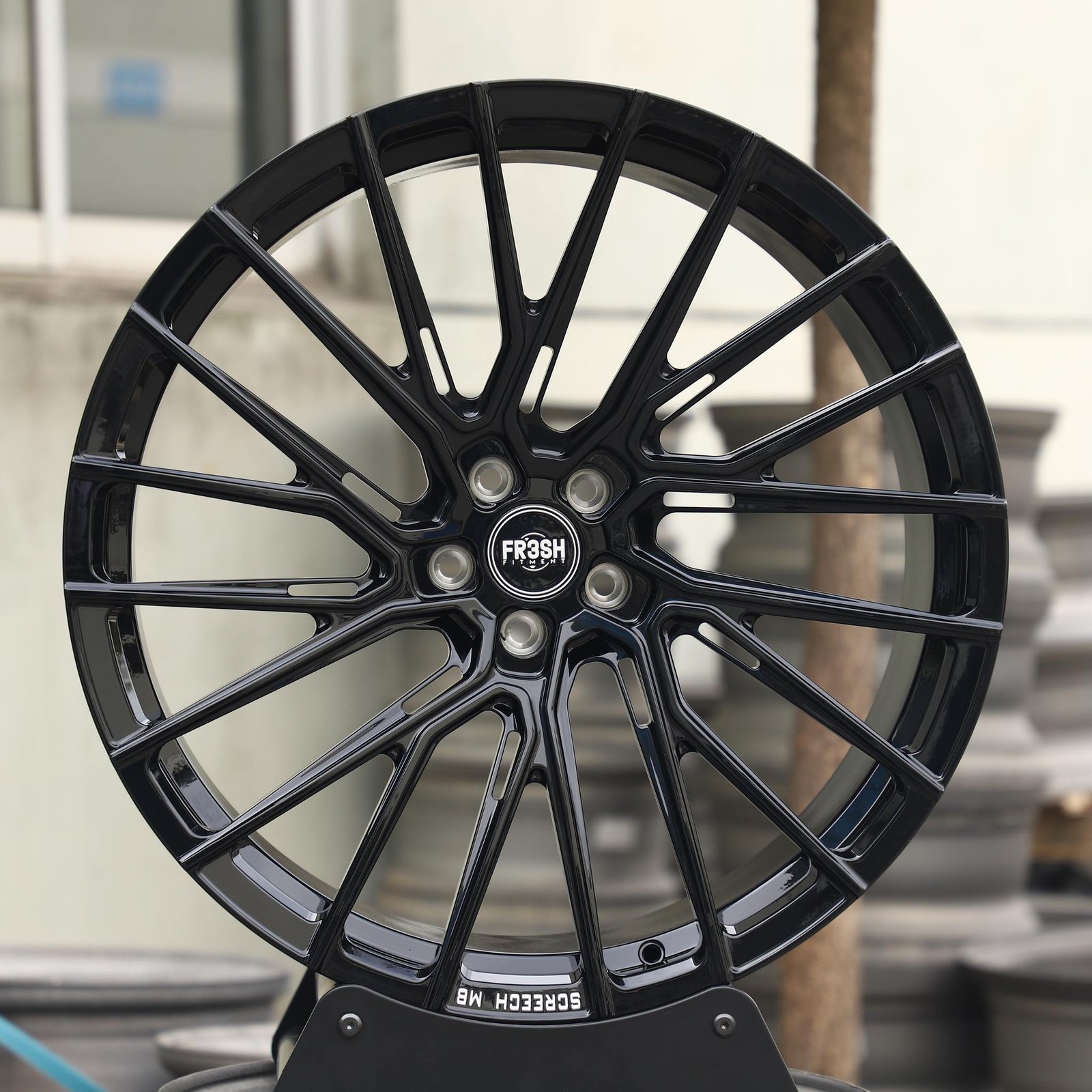 Ferrari 488 wheels – Matte Silver 10 Y-Spoke Side-Milled, front view