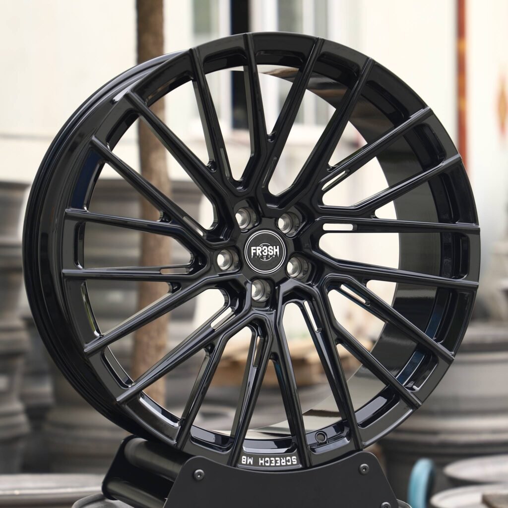Audi R8 wheels – Matte Silver 10 Y-Spoke Side-Milled, angled view