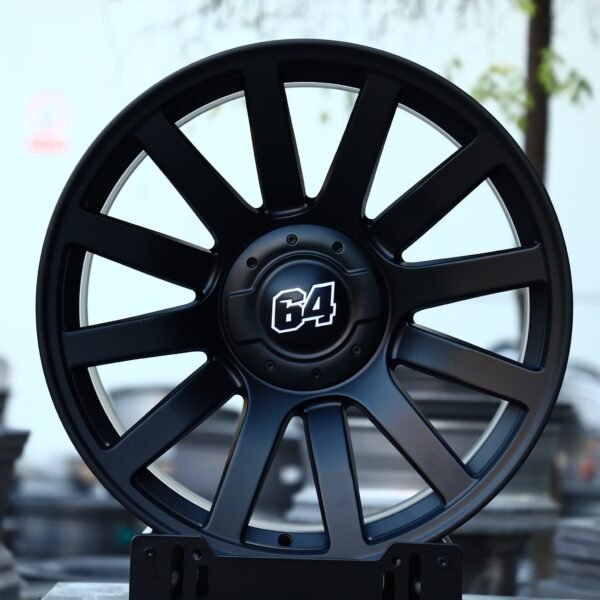 Porsche 911 wheels – Matte Black 12-Spoke Concave, front view