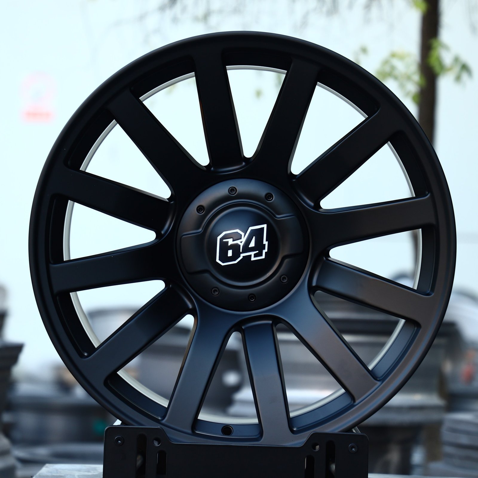 Porsche 911 wheels – Matte Silver 12-Spoke Concave, front view