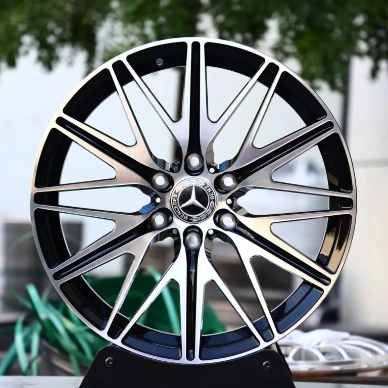 Mercedes-Benz E-Class wheels – Matte Silver 12 Y-Spoke Machined Face, front view