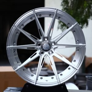 Porsche 911 / BMW M3 Forged Wheels – Matte Silver 2-Piece 10-Spoke Side-Milled