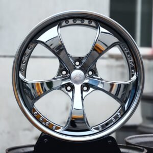 Porsche 911 / BMW M3 Forged Wheels – Chrome Curved 5-Spoke (5-Lug)