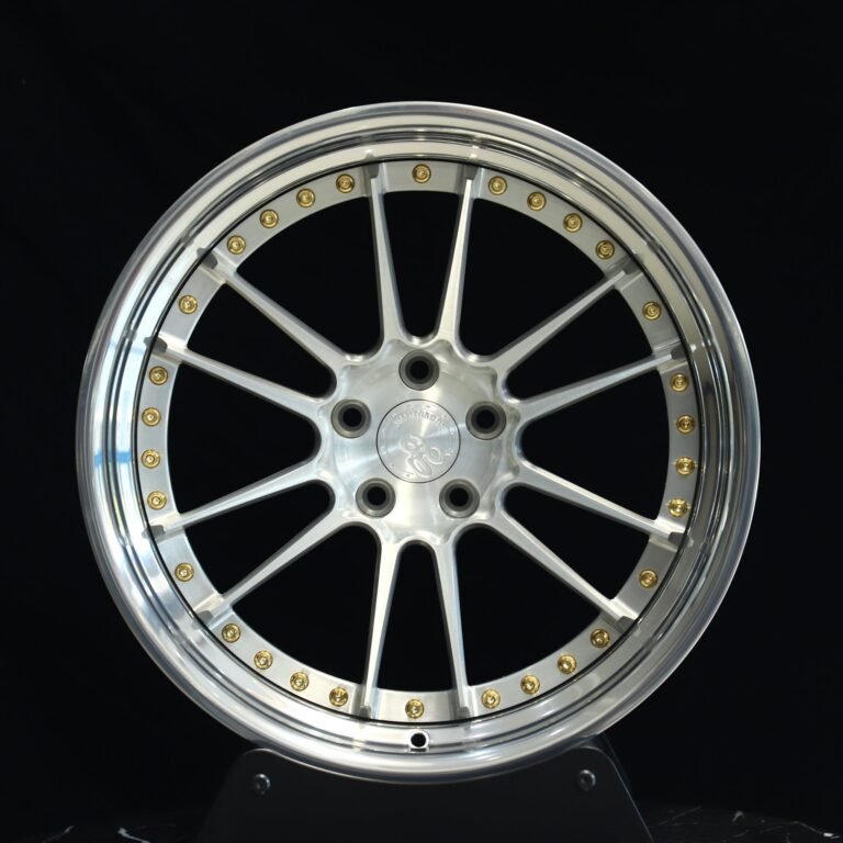 Porsche 911 wheels – Matte Silver 2-Piece Deep Lip, front view