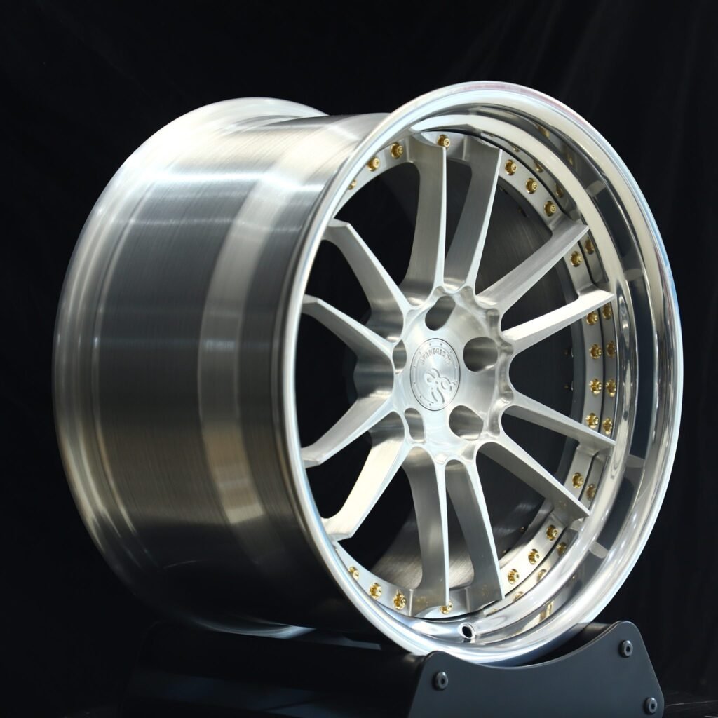 5x130 wheels – Matte Silver 2-Piece Deep Lip, side view
