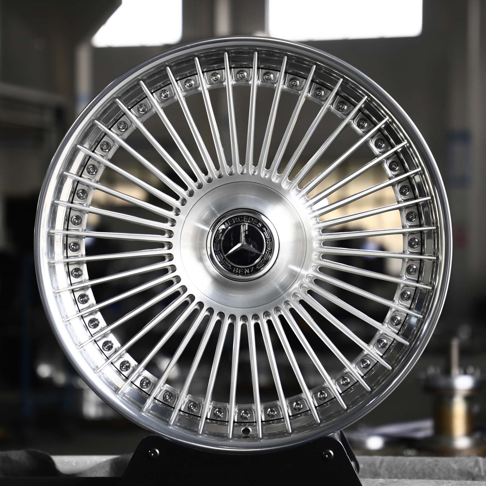 Mercedes-Benz E-Class wheels – Matte Silver 2-Piece Multi-Spoke, front view