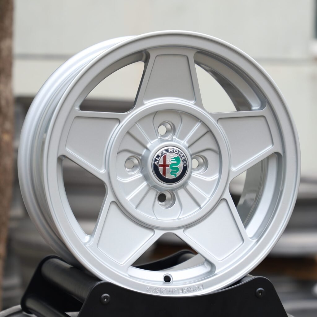 Matte Silver 5-Spoke 4-Lug Forged Wheels - Honda Civic / Volkswagen Polo Fitment (5-Lug) view 2