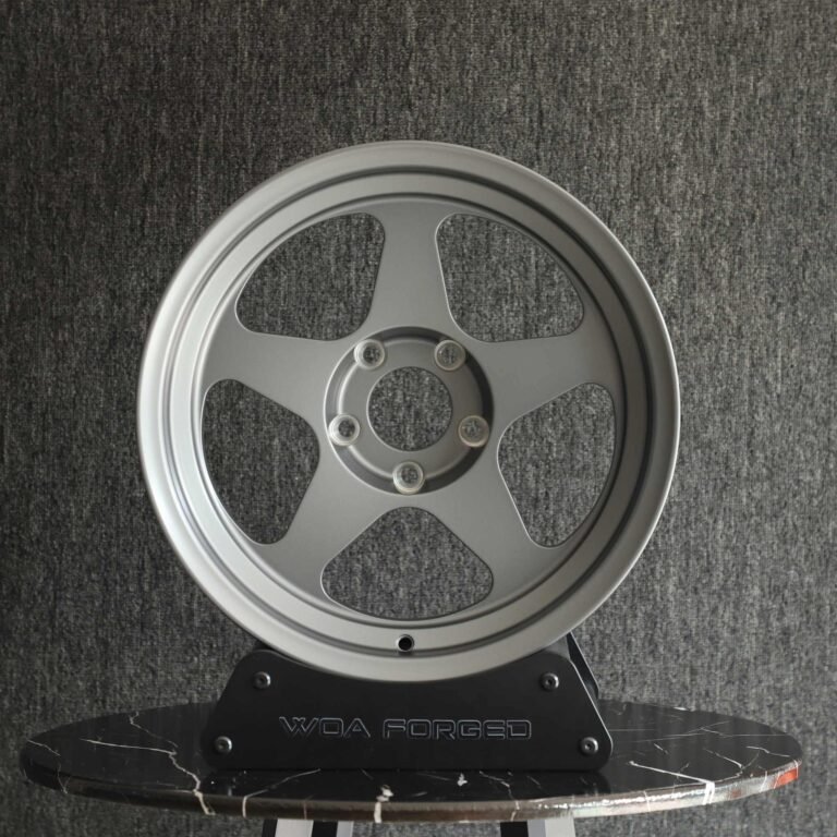 Toyota 4Runner wheels – Matte Silver 5-Spoke Deep Lip, front view