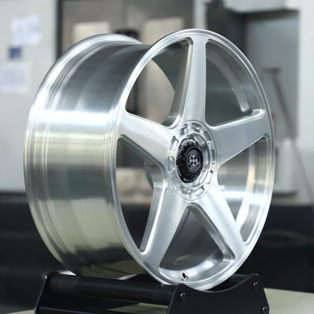 Matte Silver 5-Spoke Forged Wheels - Audi A6 / BMW 5 Series Fitment (5-Lug) view 4