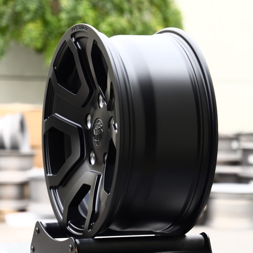 5x120 wheels – Matte Silver 5-Spoke, side view