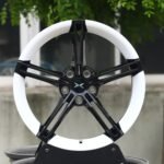 Porsche Taycan / Panamera Forged Wheels – Black / White Aero 5 Y-Spoke (5-Lug)