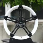 Porsche Taycan / Panamera Forged Wheels – Black / White Aero 5 Y-Spoke (5-Lug)