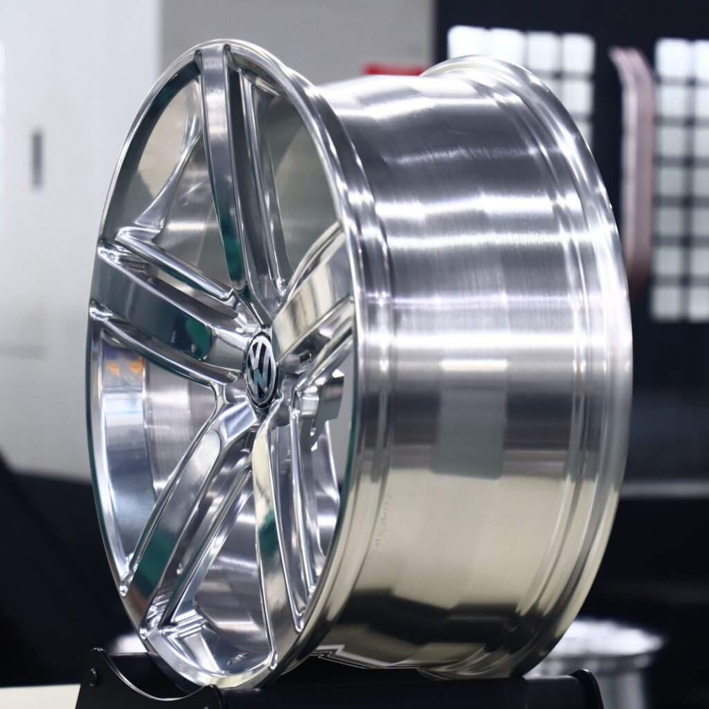 5x112 wheels – Matte Silver 5-Spoke, side view