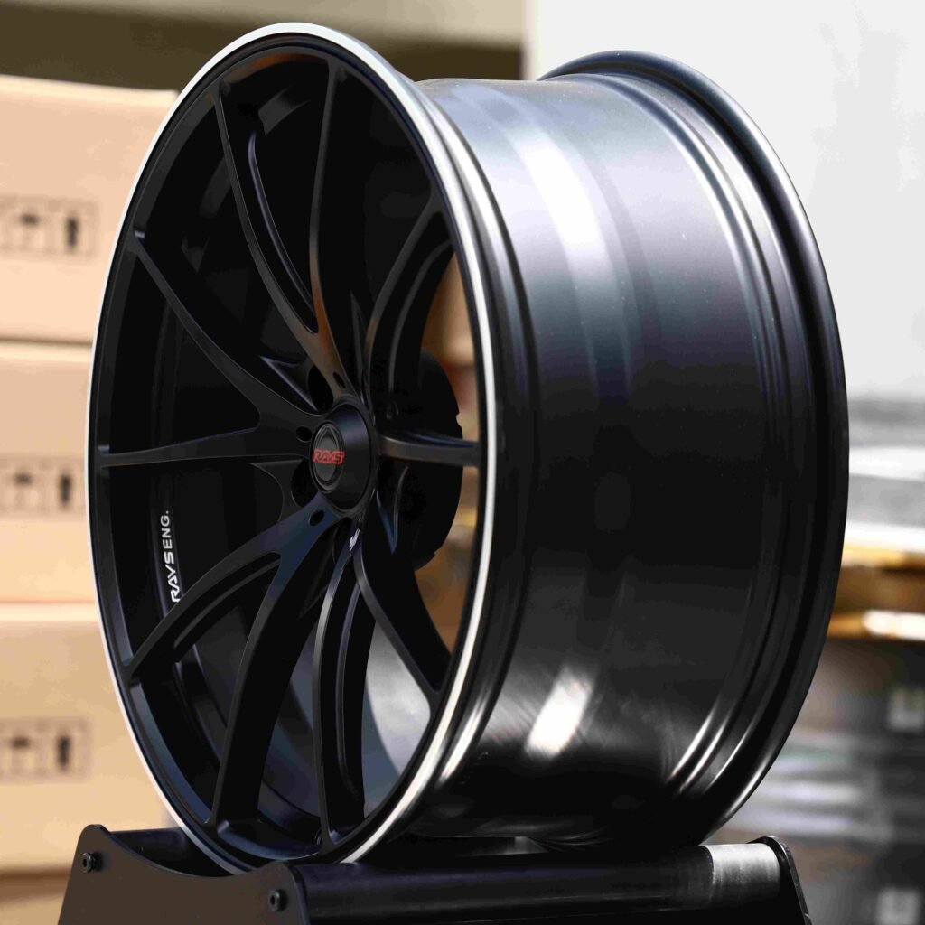 5x130 wheels – Matte Silver 5 V-Spoke (Rays-Style), side view