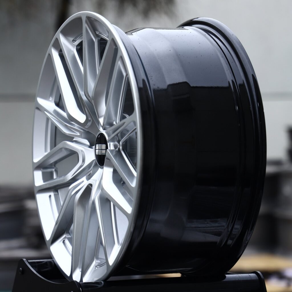 5x100 wheels – Matte Silver 5 W-Spoke, side view