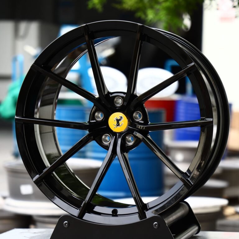 Ferrari 488 wheels – Matte Silver 5 Y-Spoke Concave, front view