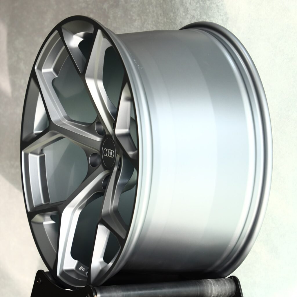 5x112 wheels – Matte Silver 5 Y-Spoke, side view