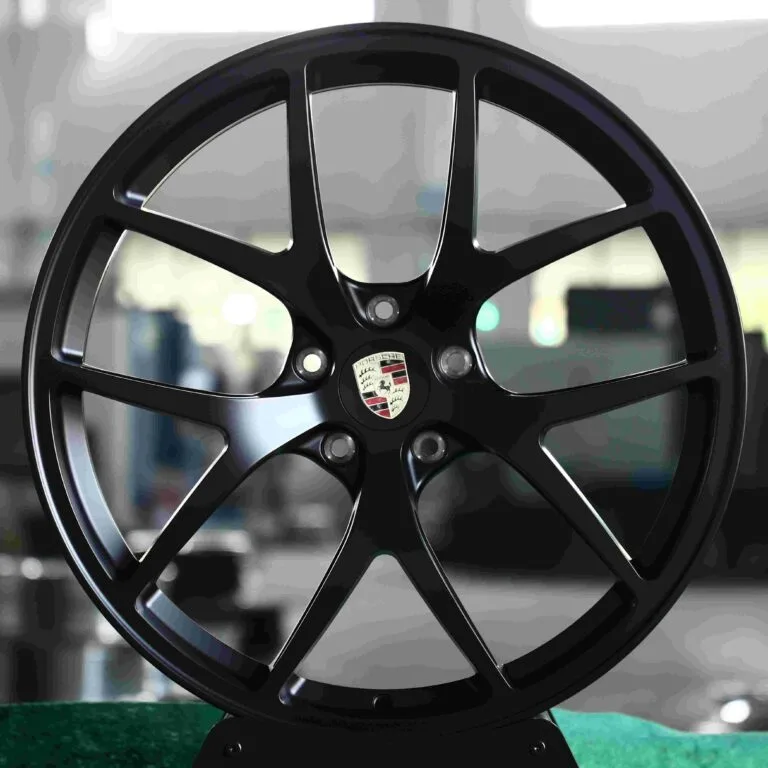 Porsche 911 wheels – Matte Silver 5 Y-Spoke, front view