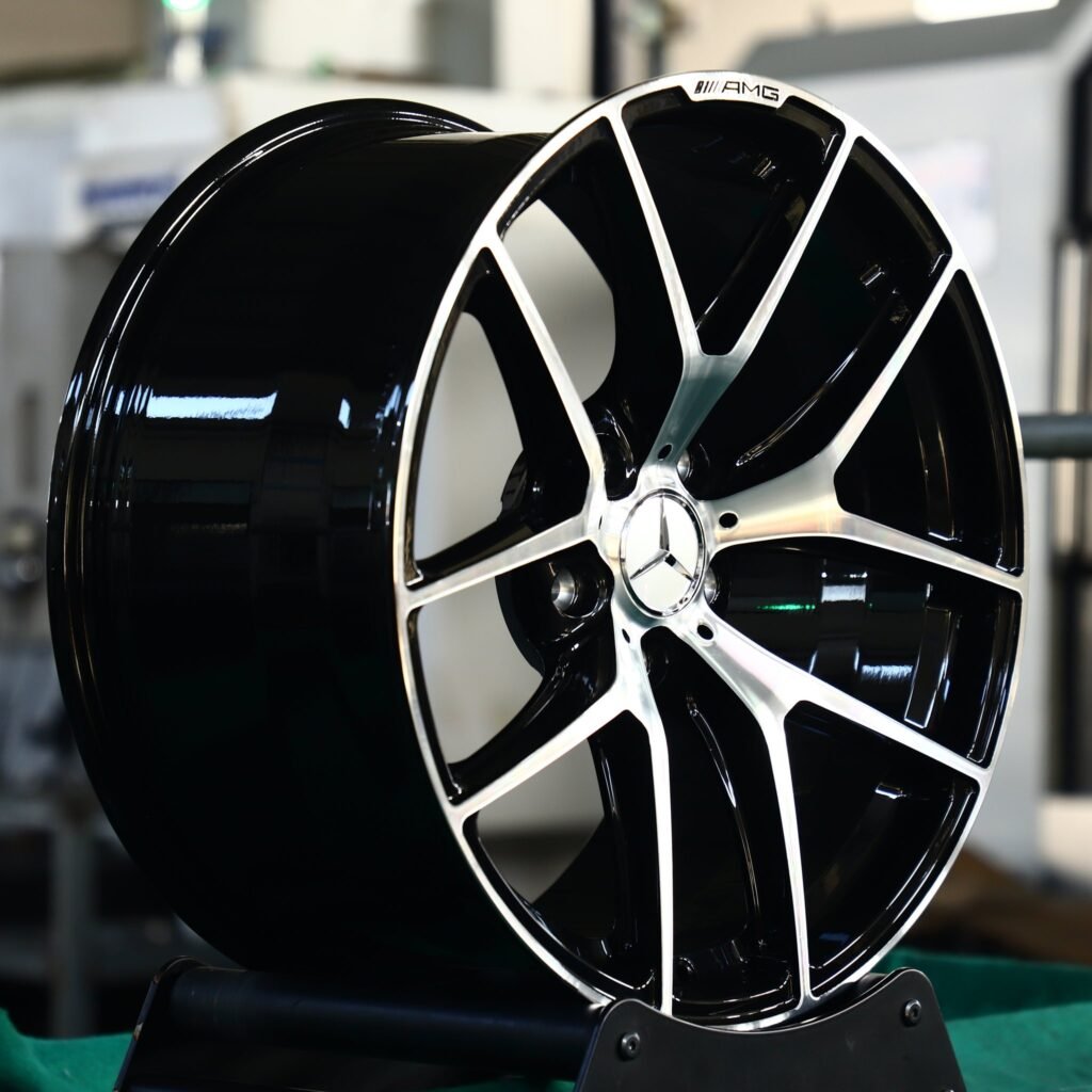 5x112 wheels – Matte Silver 5 Y-Spoke Machined Face (Mercedes-Benz OEM-Style), side view