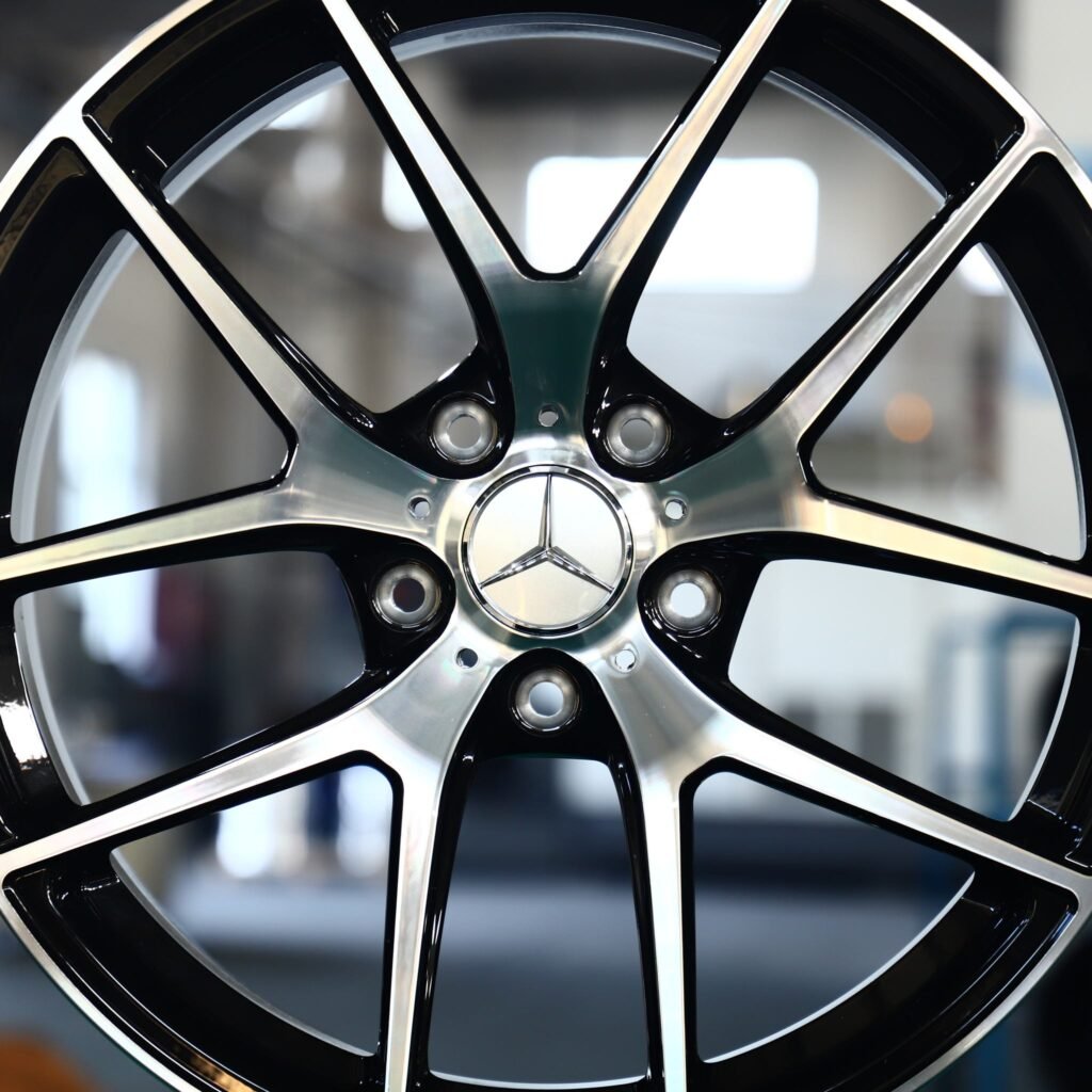 Mercedes-Benz S-Class W223 wheels – Matte Silver 5 Y-Spoke Machined Face (Mercedes-Benz OEM-Style), lip and barrel detail