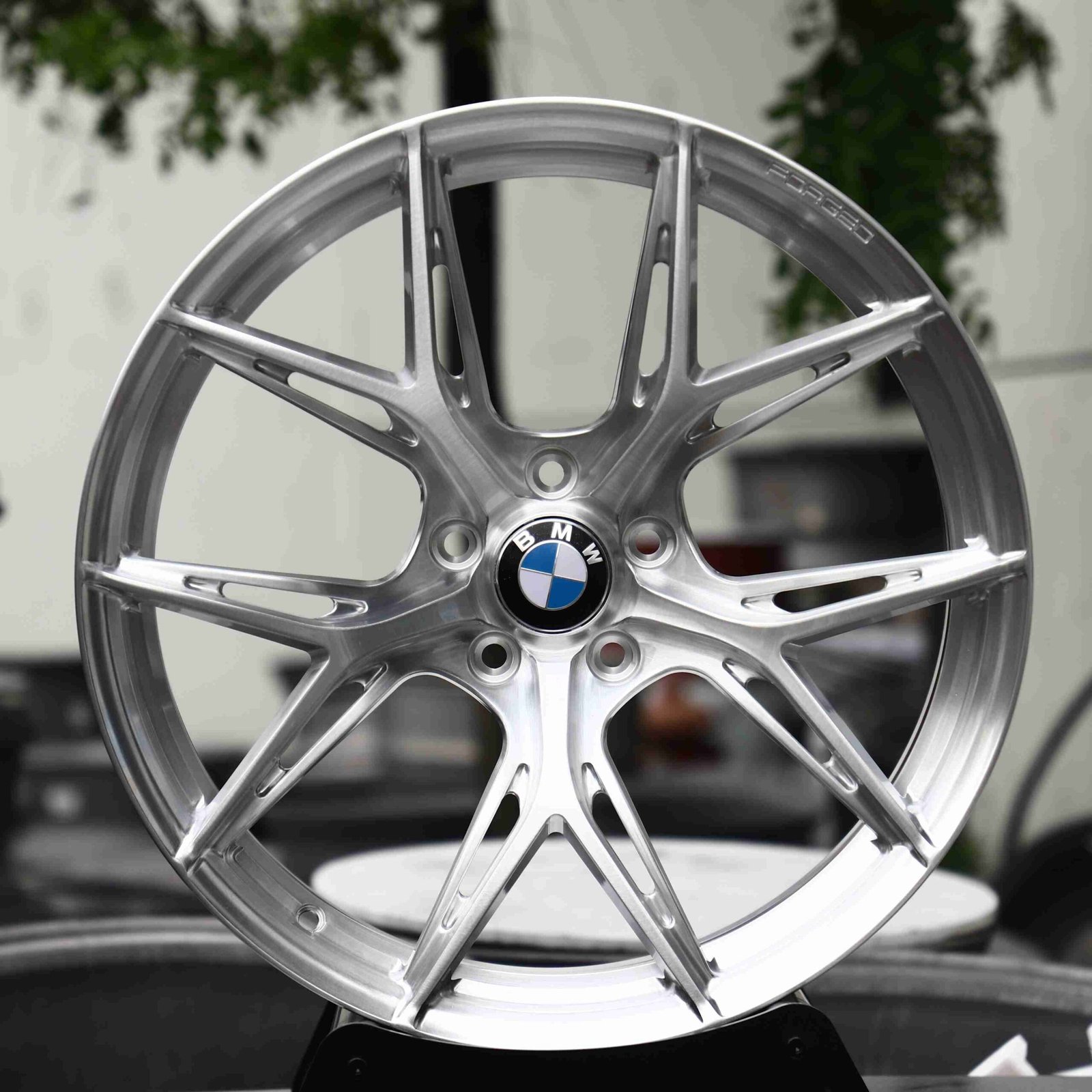 Toyota GR86 wheels – Matte Silver 5 Y-Spoke Side-Milled, front view
