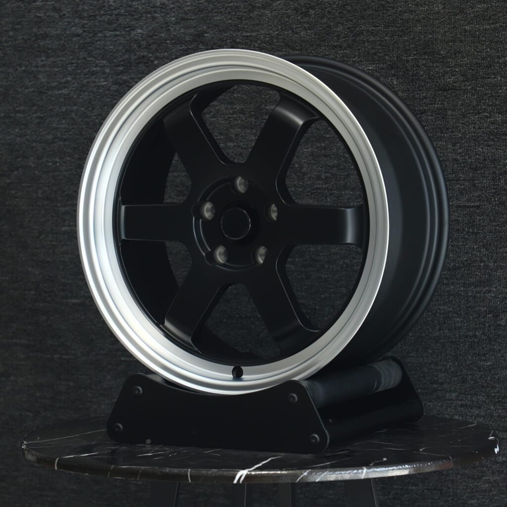 BMW M4 F82 wheels – Matte Silver 6-Spoke Deep Lip, lip and barrel detail