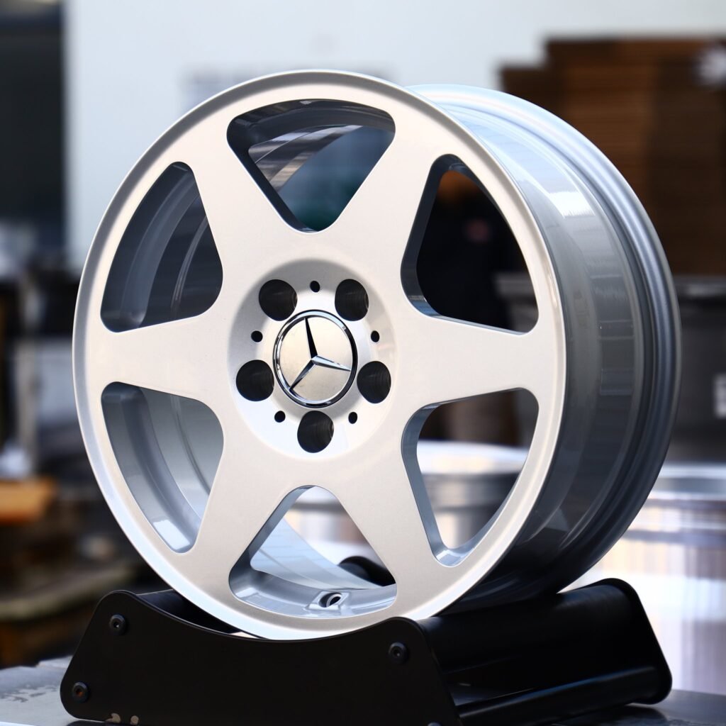 Mercedes-Benz S-Class wheels – Matte Silver 6-Spoke, angled view