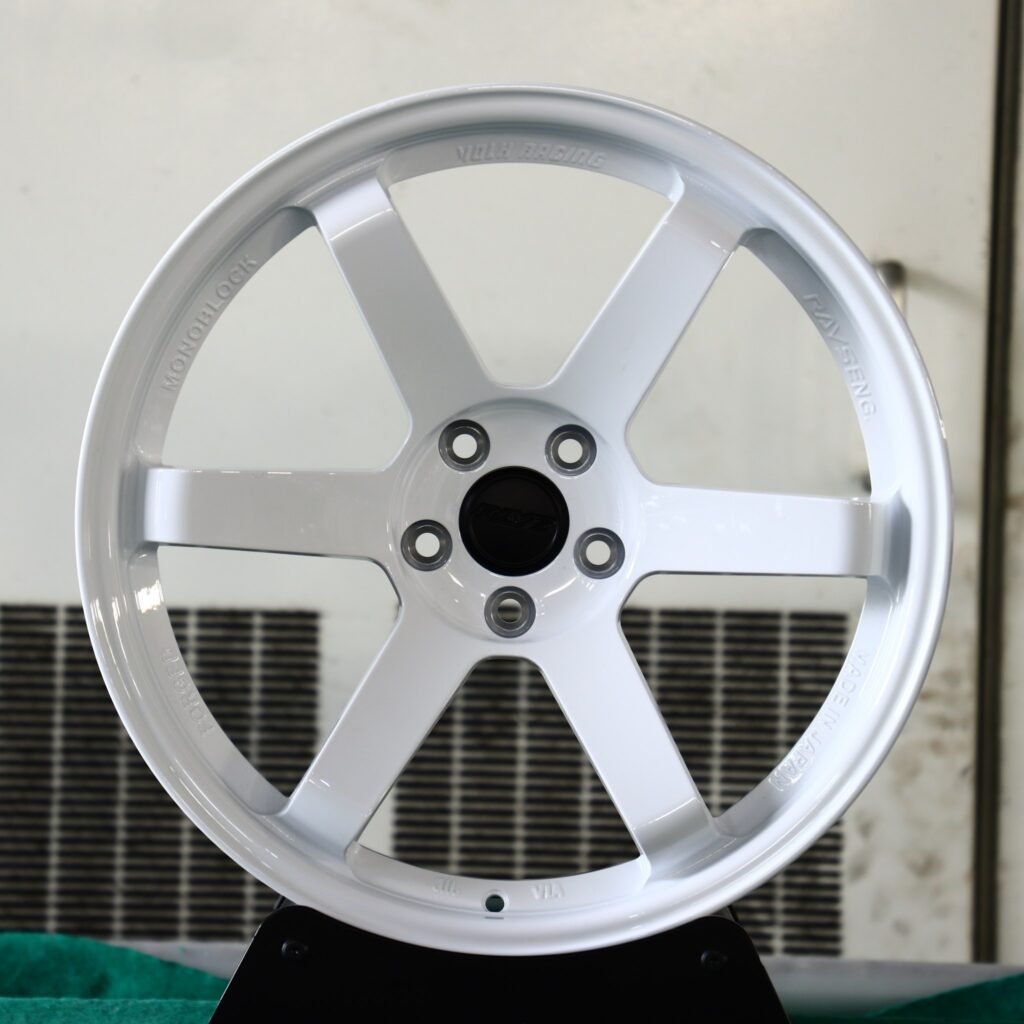 Porsche 911 wheels – Matte Silver 6-Spoke, front view