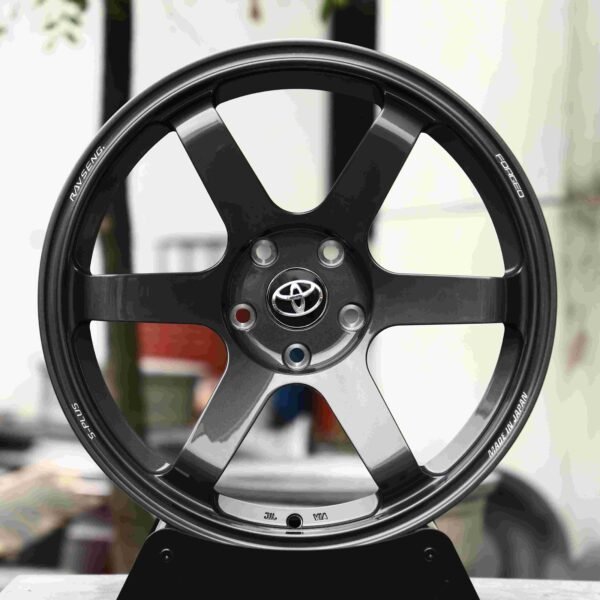 Toyota GR86 wheels – Matte Silver 6-Spoke (Toyota OEM-Style), front view