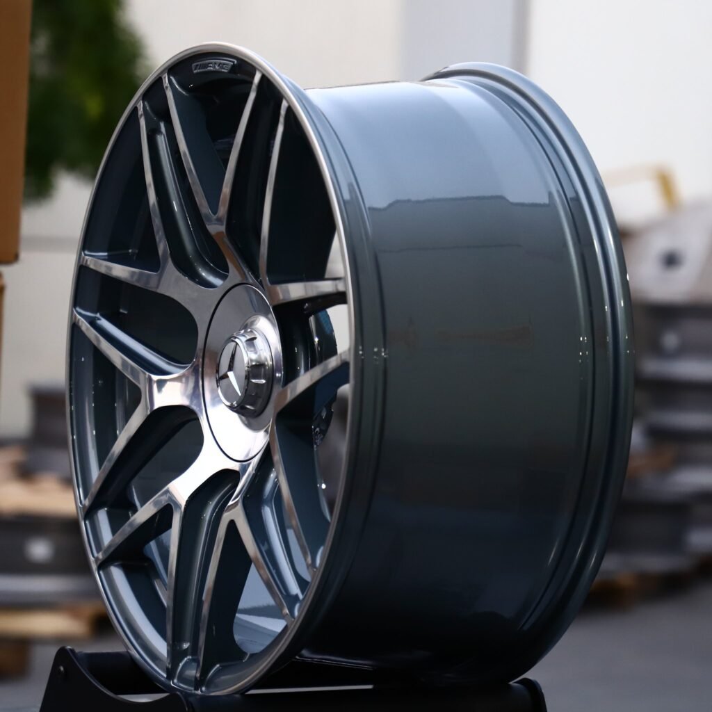 5x112 wheels – Matte Silver 6 Y-Spoke Machined Face (Mercedes-Benz OEM-Style), side view