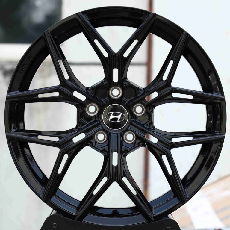 Tesla Model 3 wheels – Matte Silver 6 Y-Spoke Side-Milled, front view