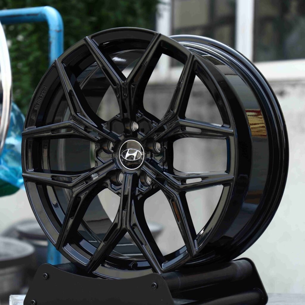 Tesla Model Y wheels – Matte Silver 6 Y-Spoke Side-Milled, angled view