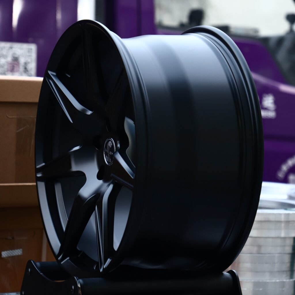 5x114.3 wheels – Matte Silver 7-Spoke, side view