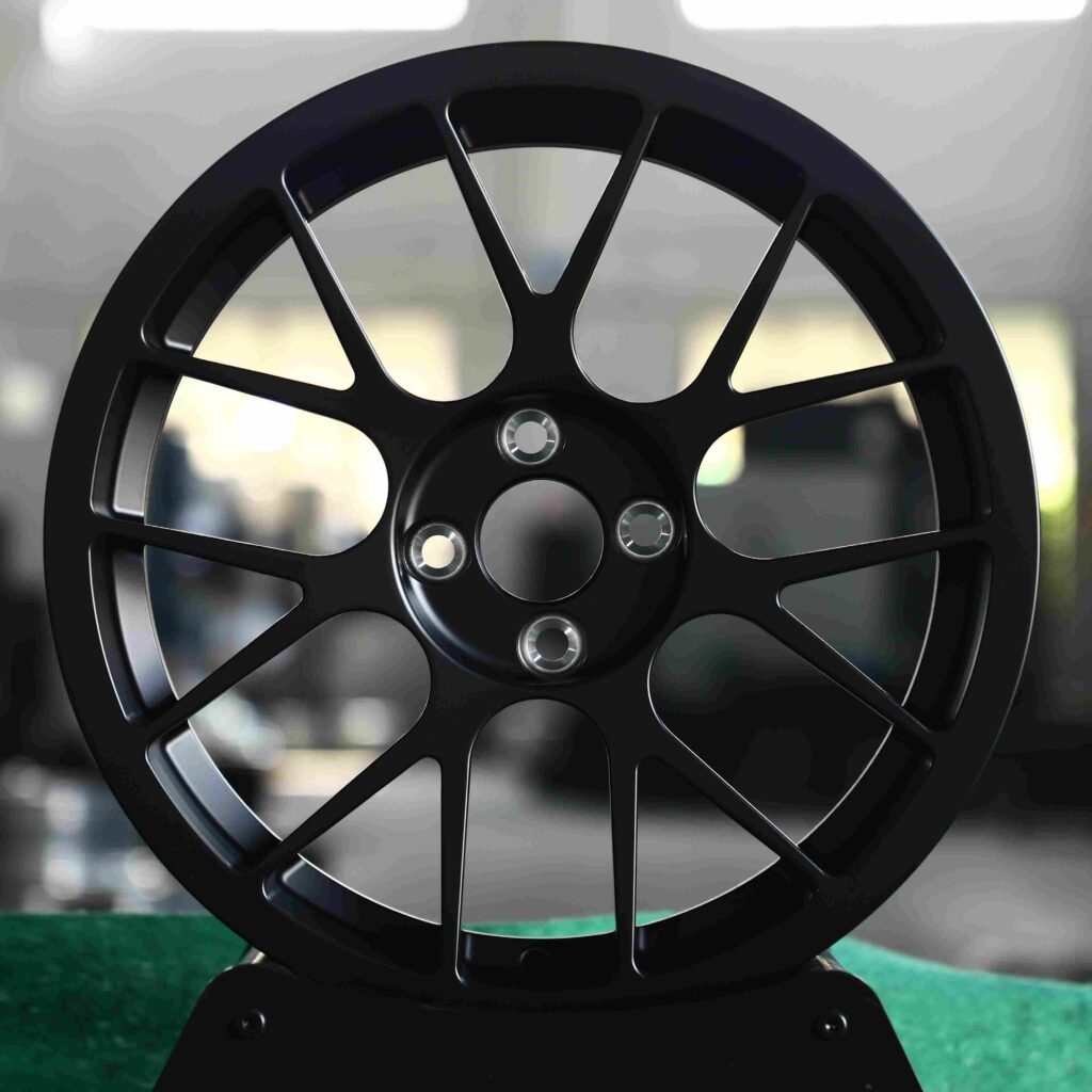 Honda Civic wheels – Matte Silver 7 Y-Spoke, front view