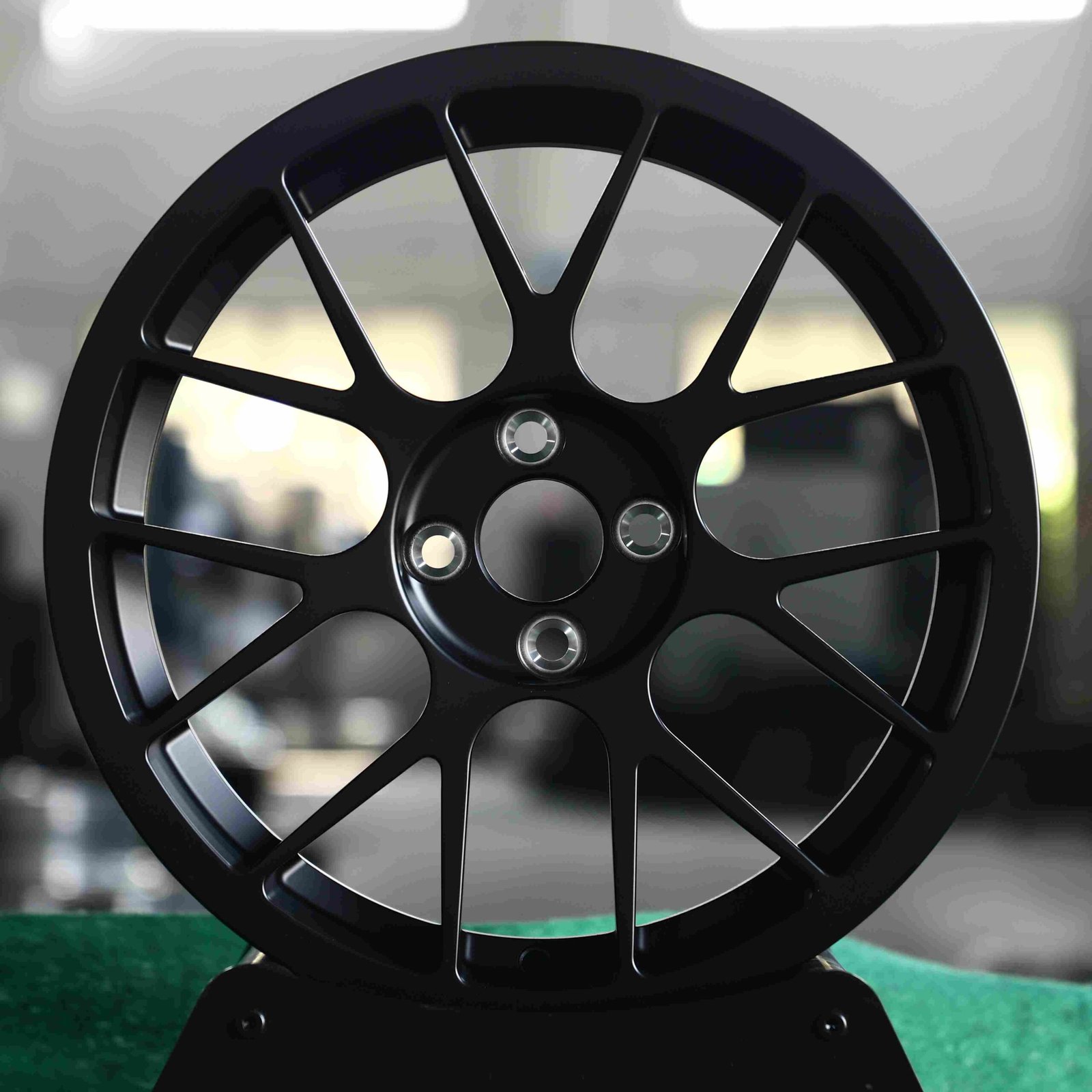 Honda Civic wheels – Matte Silver 7 Y-Spoke, front view
