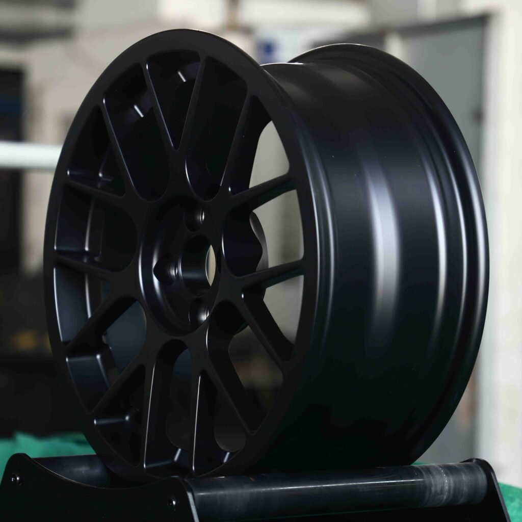 5x114.3 wheels – Matte Silver 7 Y-Spoke, side view