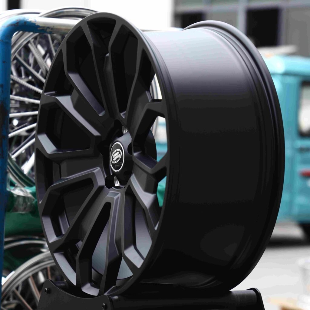 5x120 wheels – Matte Silver 7 Y-Spoke, side view
