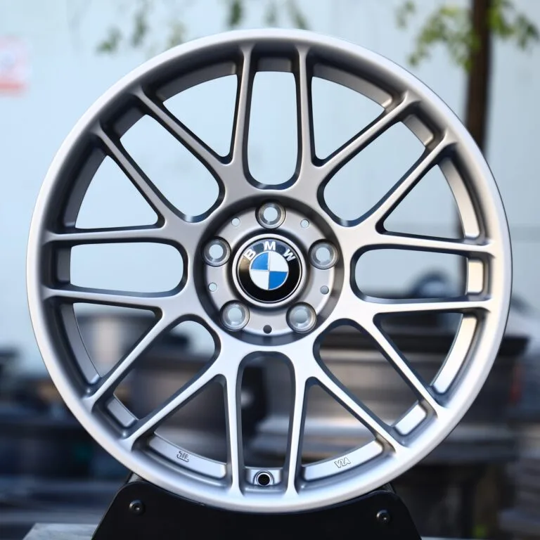 BMW M3 E46 wheels – Matte Silver 8 Y-Spoke (BMW OEM-Style), front view