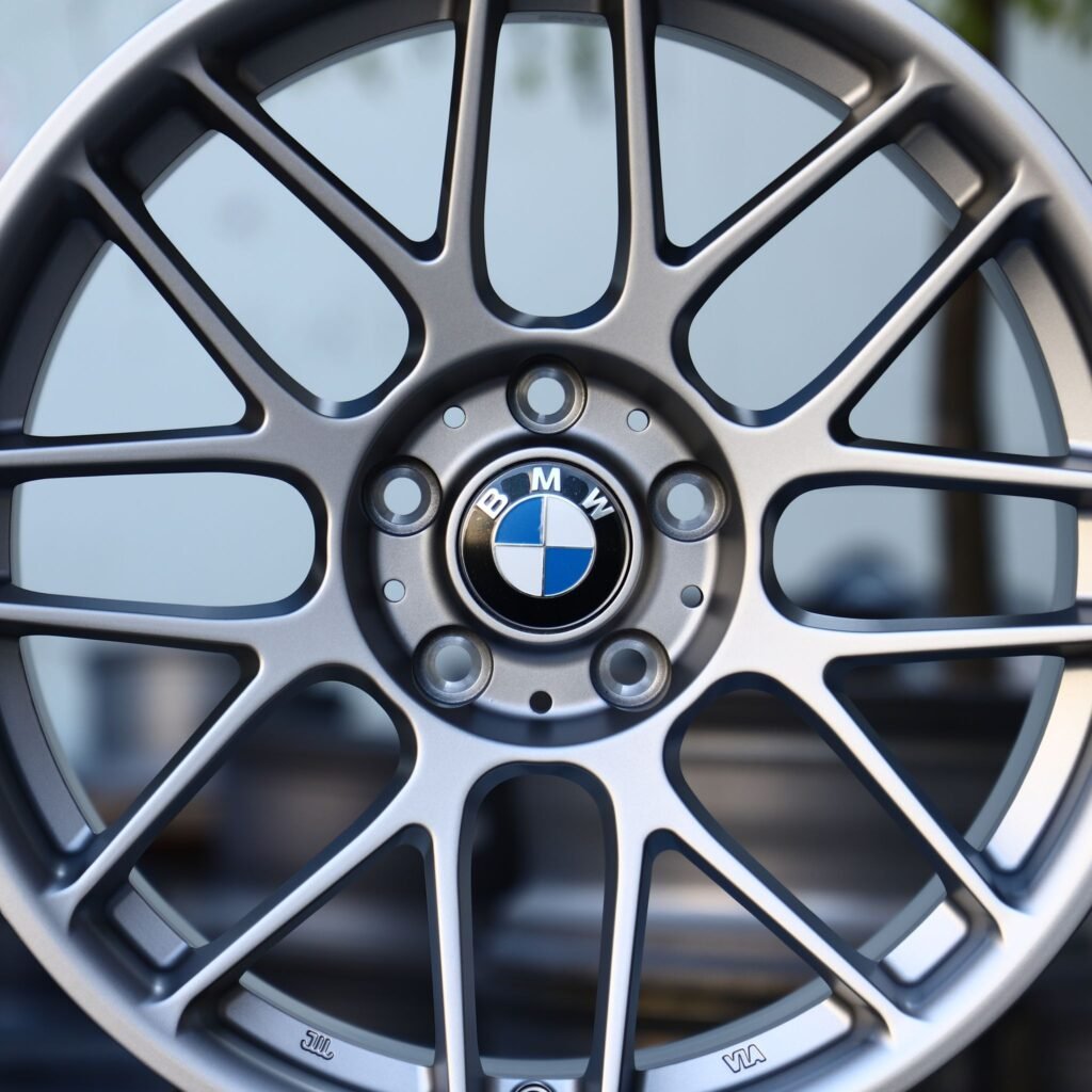 BMW M4 F82 wheels – Matte Silver 8 Y-Spoke (APEX ARC-8-Style), lip and barrel detail