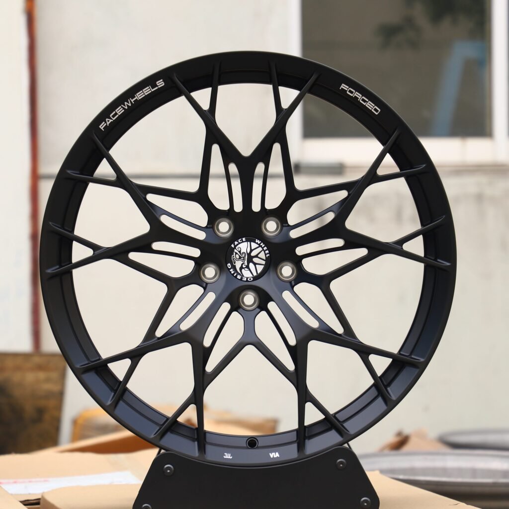 Matte Silver Cross-Spoke Forged Wheels - Audi A6 / BMW 5 Series Fitment (5-Lug) Monoblock forged wheel