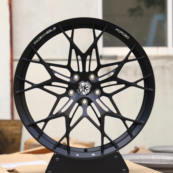 Audi A6 wheels – Gloss Black Web-Mesh, front view