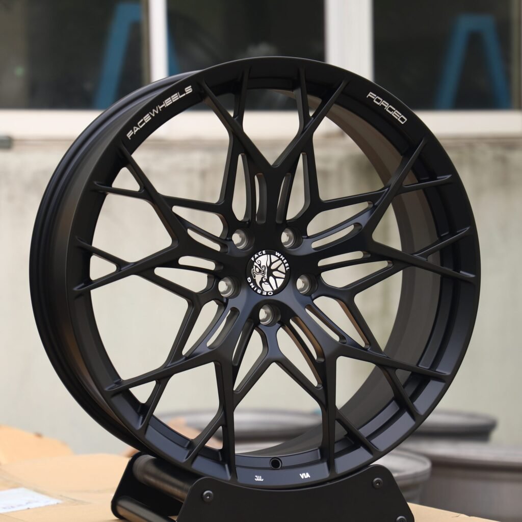 Matte Silver Cross-Spoke Forged Wheels - Audi A6 / BMW 5 Series Fitment (5-Lug) view 2