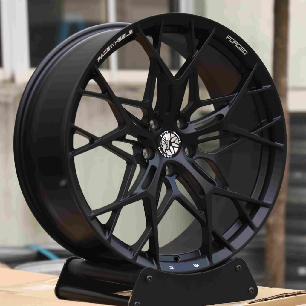 Matte Silver Cross-Spoke Forged Wheels - Audi A6 / BMW 5 Series Fitment (5-Lug) view 3
