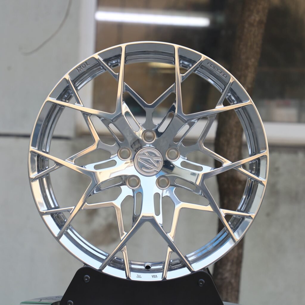 Audi A6 wheels – Matte Silver Cross-Spoke, front view