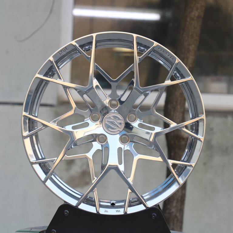 Audi A6 wheels – Matte Silver Cross-Spoke, front view