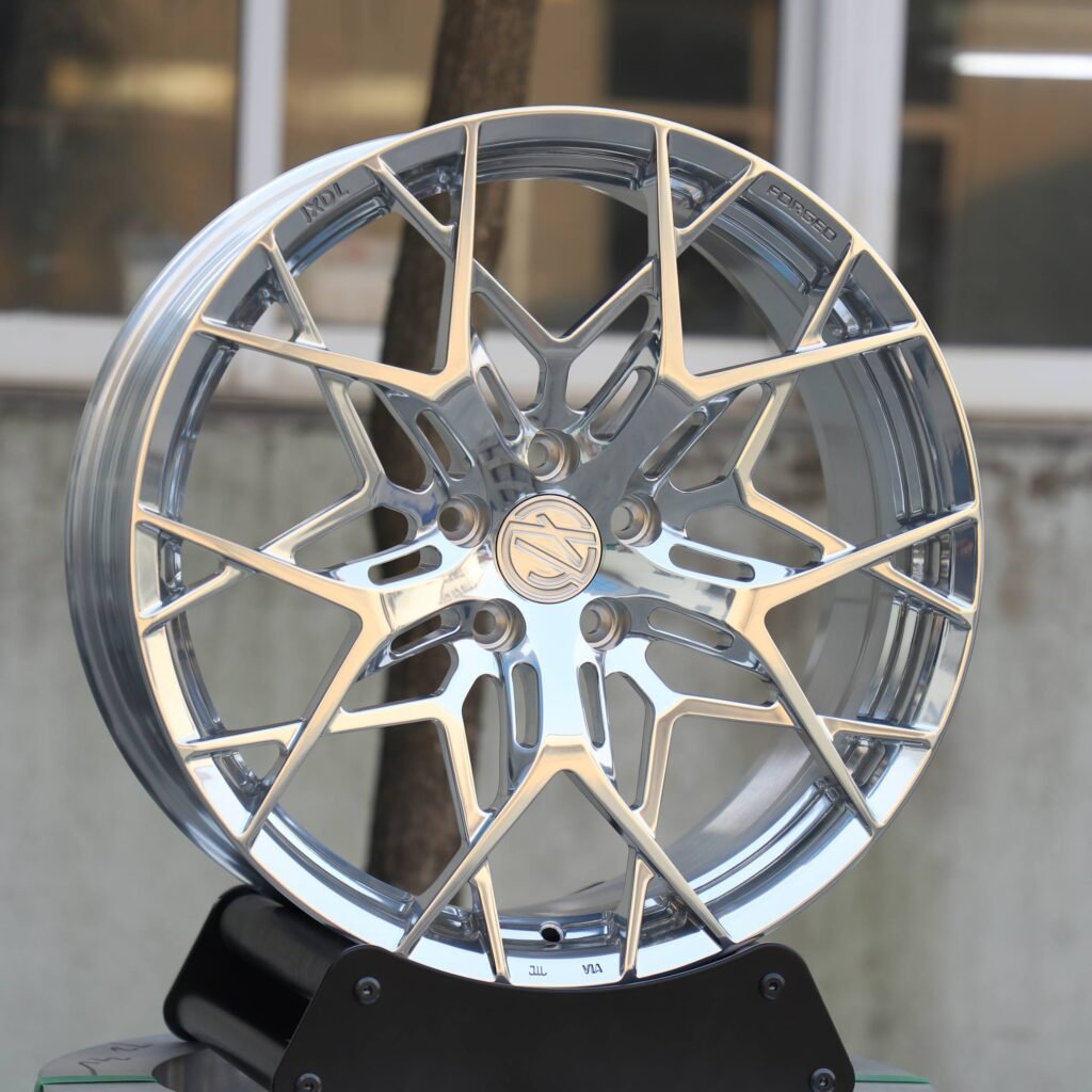 BMW 5 Series wheels – Matte Silver Cross-Spoke, angled view