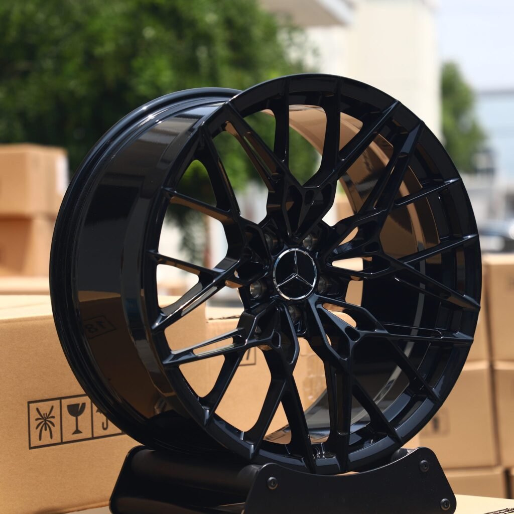 Mercedes-Benz S-Class wheels – Matte Silver Cross-Spoke, angled view